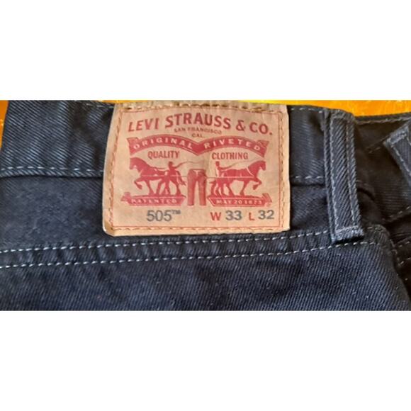 Levi's 505 Black Straight Leg Jeans‎ Size 33x32 - Picture 5 of 5